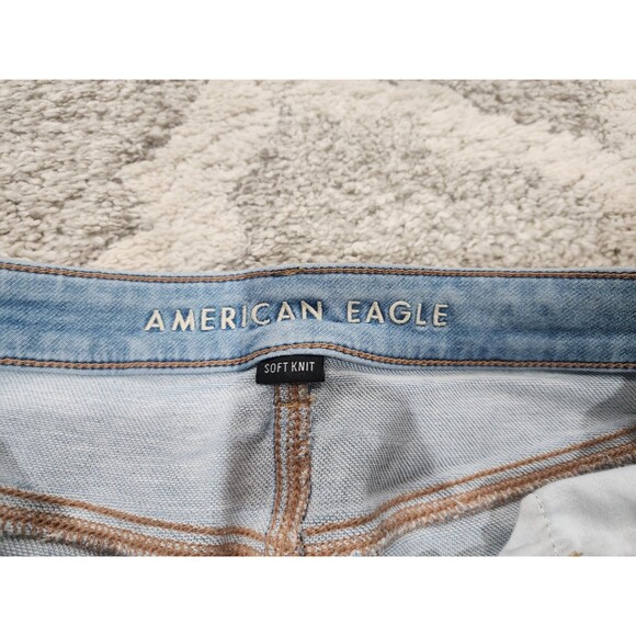 American Eagle Jeans Womens Size 12 Soft Knit Mom Jean Light Wash High Rise - Picture 4 of 9